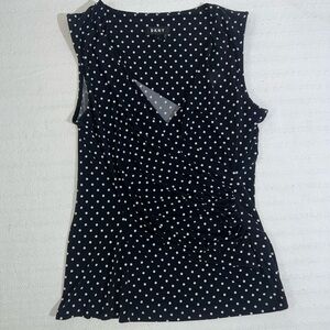 DKNY Womens Polka Dot Babydoll Top Size M Y2K Romantic Grunge Coquette